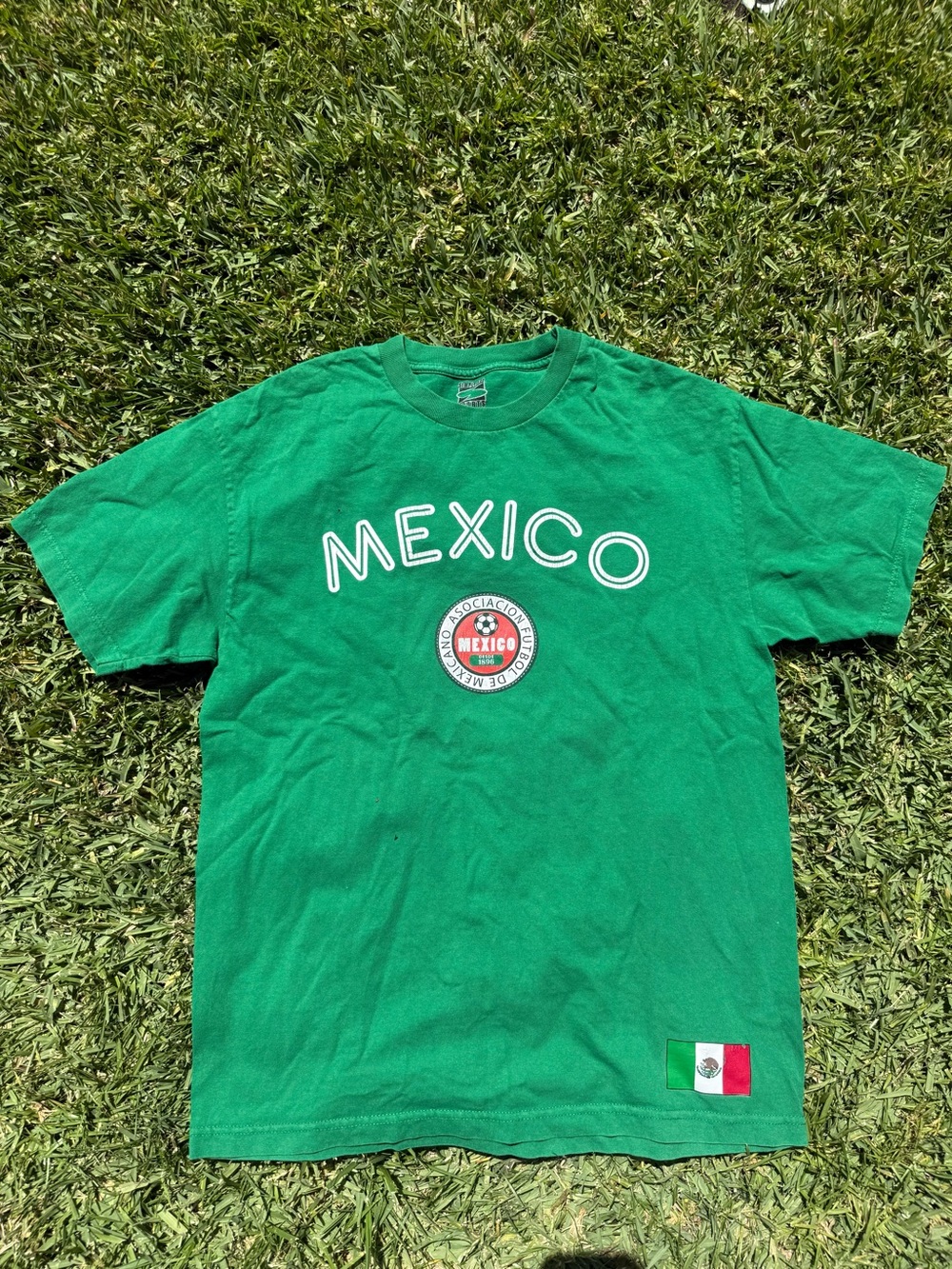 Vintage Mexico Futbol de Mexicano Asociacion T-Shirt Size M Green Soccer Y2k